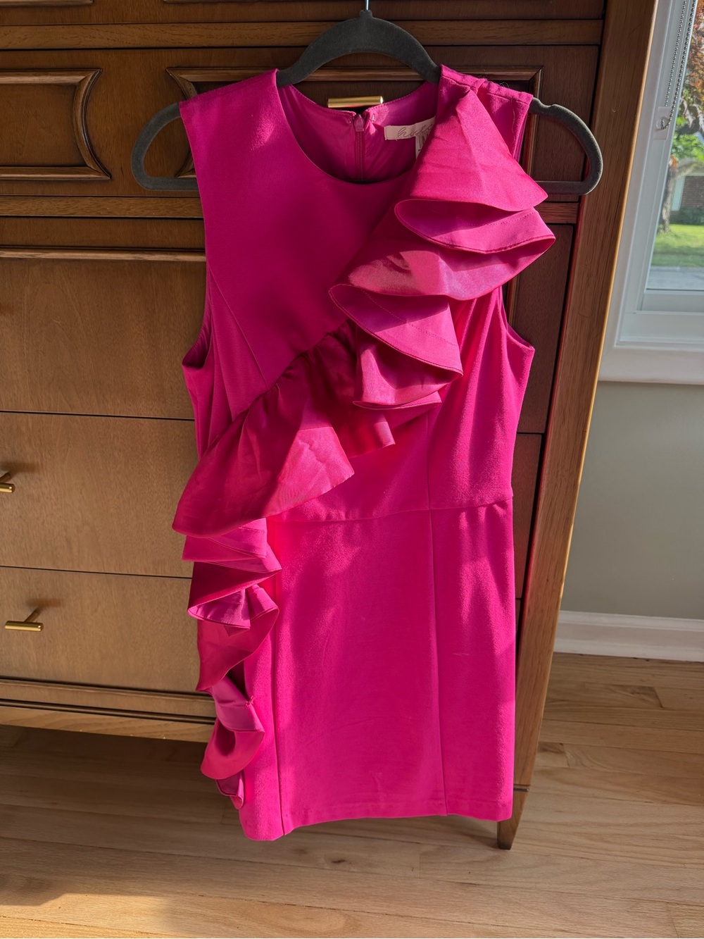 Hutch Hot Pink Ruffle Mini Dress